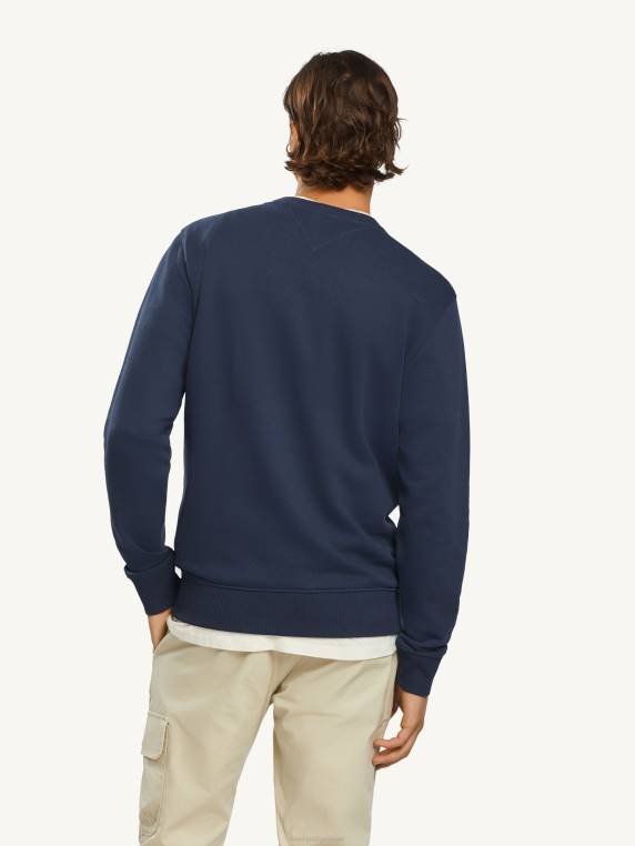 סווטשירט לוגו מכותנה אורגנית NX201271 צי הדמדומים Tommy Hilfiger