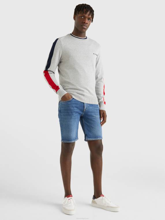 מגשר שרוולים חסום בצבע NX201272 אברש אפור בהיר Tommy Hilfiger