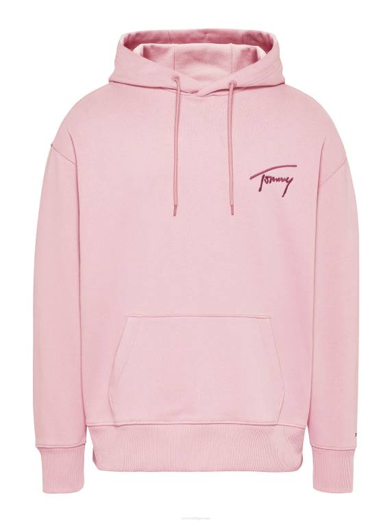 לוגו חתימה קפוצ'ון בכושר נינוח NX201284 ורוד ברודוויי Tommy Hilfiger