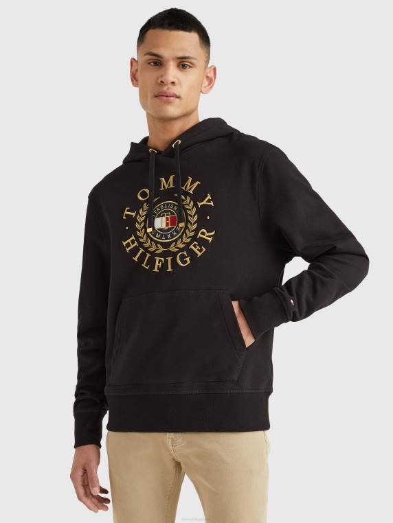 קפוצ'ון רקמת לוגו סמלים NX201292 שָׁחוֹר Tommy Hilfiger