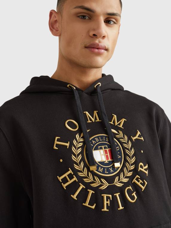 קפוצ'ון רקמת לוגו סמלים NX201292 שָׁחוֹר Tommy Hilfiger