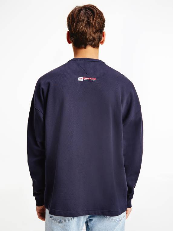 ארכיון סווטשירט כותנה אורגנית לאוניברסיטה NX201312 צי הדמדומים Tommy Hilfiger