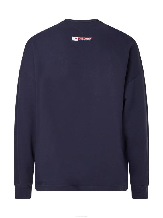 ארכיון סווטשירט כותנה אורגנית לאוניברסיטה NX201312 צי הדמדומים Tommy Hilfiger