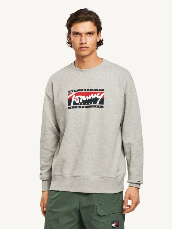 מגשר צוות דגל גרפי NX201321 אברש אפור בהיר Tommy Hilfiger