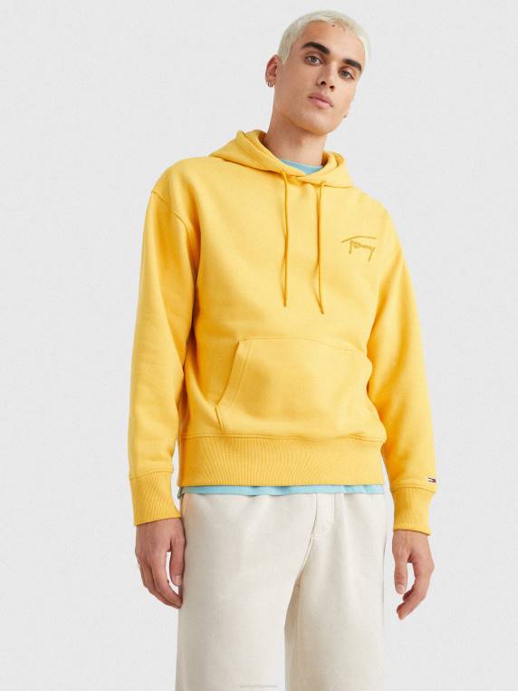 לוגו חתימה קפוצ'ון בכושר נינוח NX201323 צהוב ערבה Tommy Hilfiger