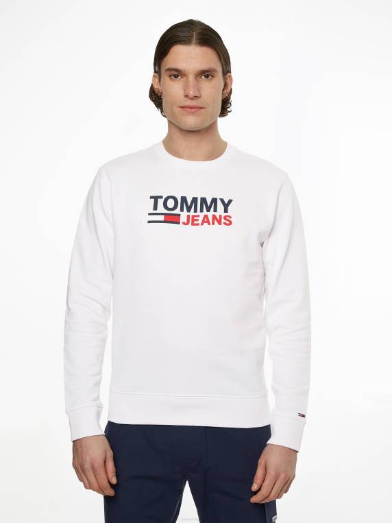 סווטשירט לוגו מכותנה אורגנית NX201324 לבן Tommy Hilfiger