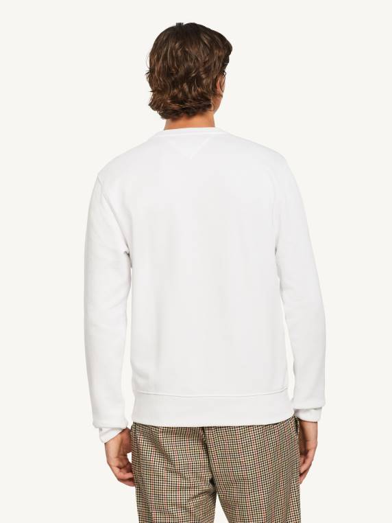 סווטשירט לוגו מכותנה אורגנית NX201324 לבן Tommy Hilfiger