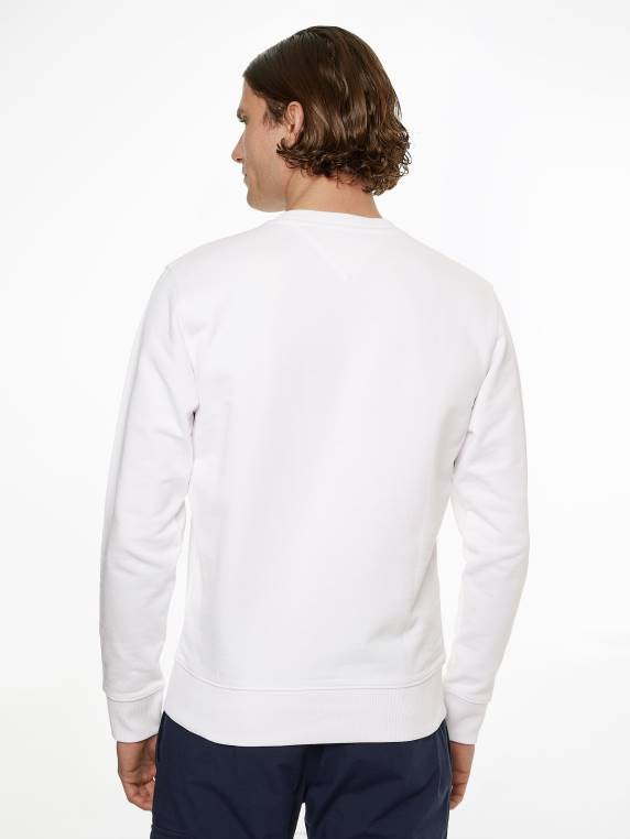 סווטשירט לוגו מכותנה אורגנית NX201324 לבן Tommy Hilfiger