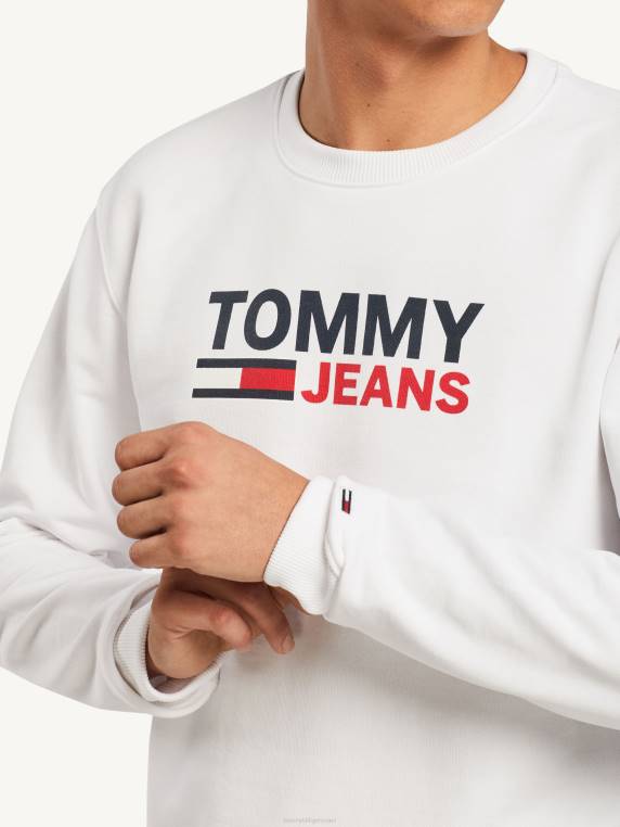 סווטשירט לוגו מכותנה אורגנית NX201324 לבן Tommy Hilfiger
