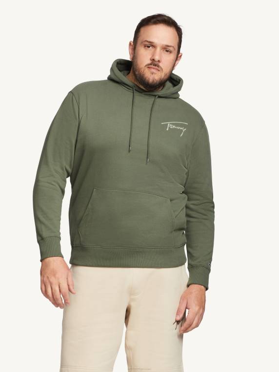 בתוספת לוגו חתימה קפוצ'ון בכושר נינוח NX201335 ירוק אבלון Tommy Hilfiger