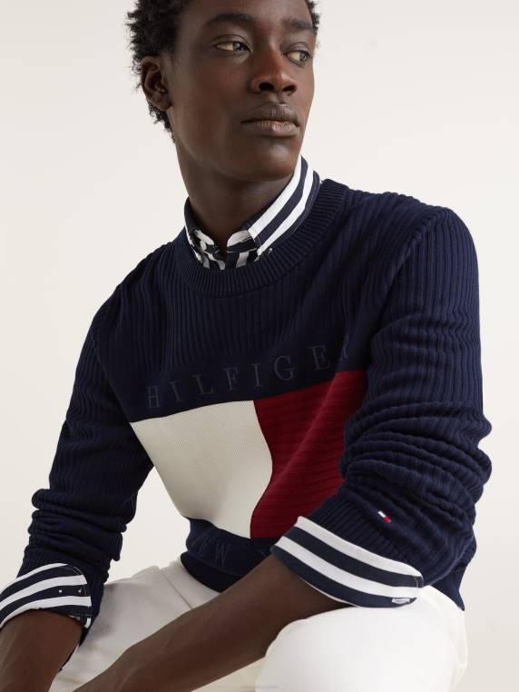 מגשר סרוג לוגו NX201341 שמיים מדבריים/אדומים/לבנים/כחולים Tommy Hilfiger