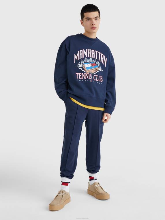 סווטשירט לוגו נינוח NX201343 צי הדמדומים Tommy Hilfiger