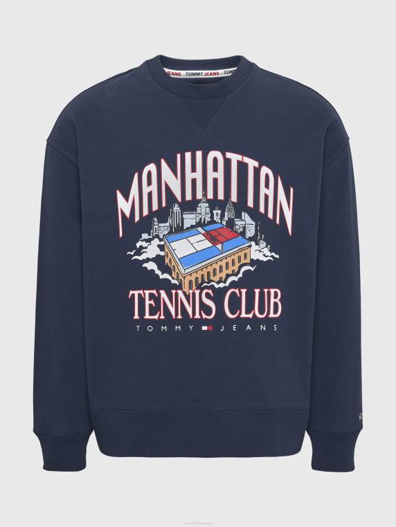 סווטשירט לוגו נינוח NX201343 צי הדמדומים Tommy Hilfiger