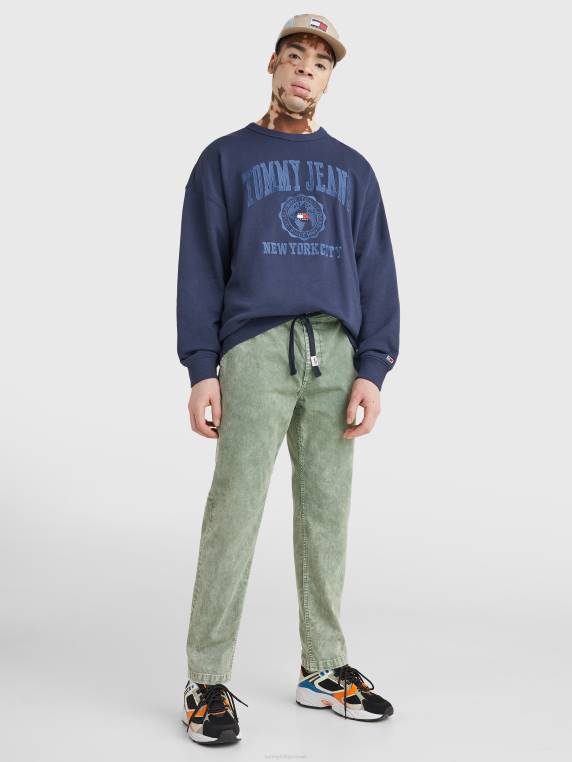 סווטשירט סלאב רקמת לוגו מכללה NX201351 צי הדמדומים Tommy Hilfiger