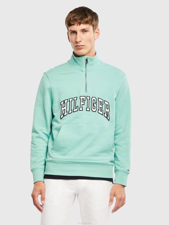 סווטשירט מדומה עם צווארון NX201354 בריאנט ירוק Tommy Hilfiger
