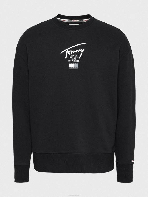 סווטשירט לוגו חתימה NX201371 שָׁחוֹר Tommy Hilfiger