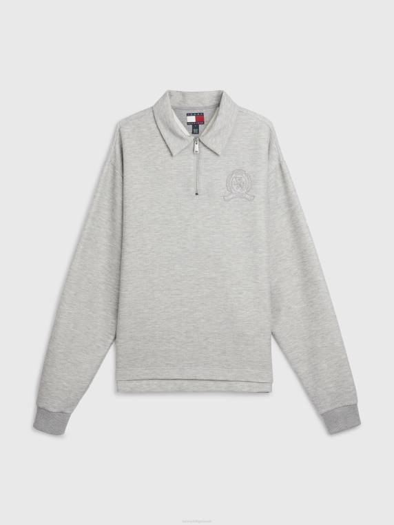 סווטשירט עם רבע רוכסן להכנה NX201376 אברש בינוני אפור Tommy Hilfiger