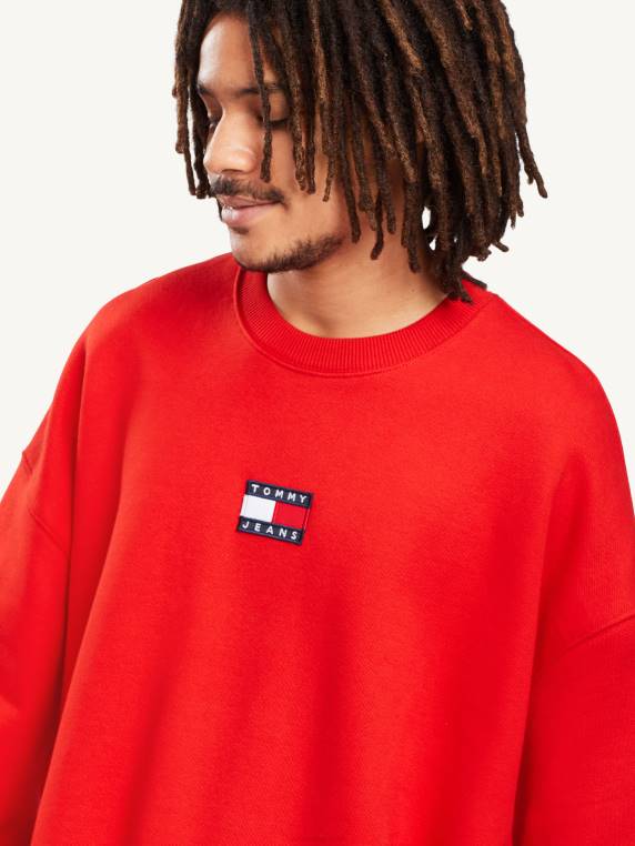 סווטשירט פליסה תג NX201377 ארגמן עמוק Tommy Hilfiger