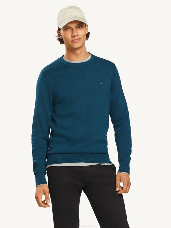 סוודר חתימה עם צווארון צוואר NX201380 שפת אגם חשוך Tommy Hilfiger