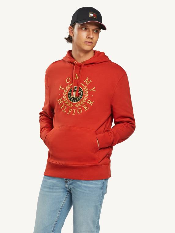 קפוצ'ון רקמת לוגו סמלים NX201385 אדום צינבר Tommy Hilfiger