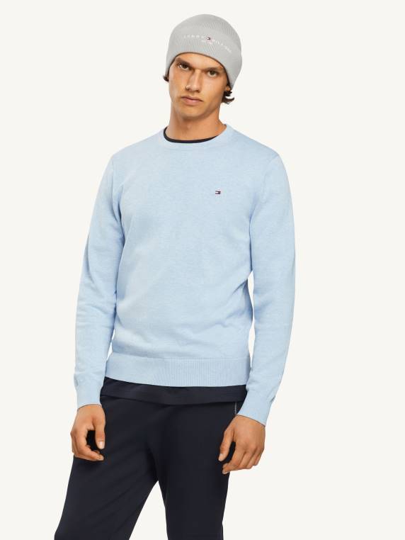 סוודר חתימה עם צווארון צוואר NX201395 אברש כחול מבריז Tommy Hilfiger