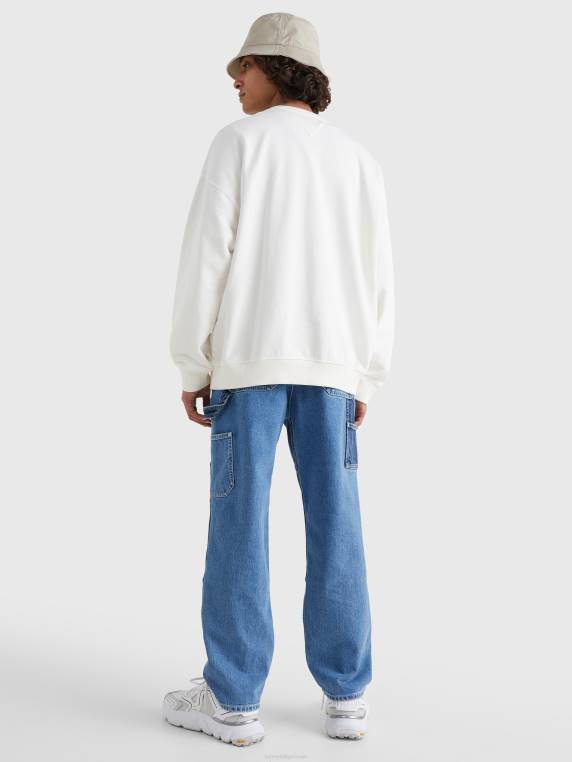 סווטשירט סלאב רקמת לוגו מכללה NX201400 לבן עתיק Tommy Hilfiger