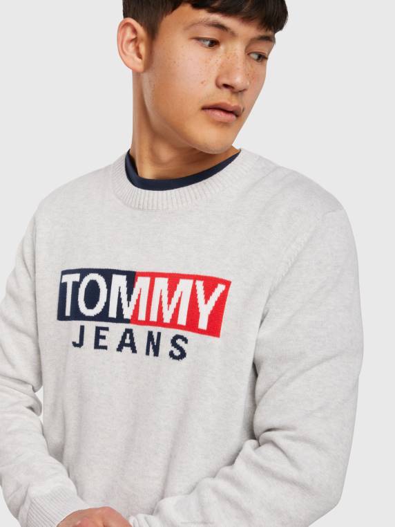 סוודר דגל כניסה NX201405 אברש אפור כסוף Tommy Hilfiger