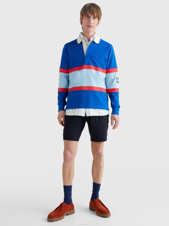 חולצת רוגבי פסים NX201410 אי יווני כחול/רב Tommy Hilfiger