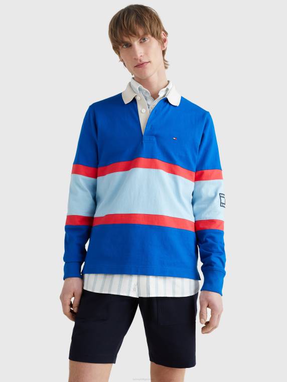 חולצת רוגבי פסים NX201410 אי יווני כחול/רב Tommy Hilfiger