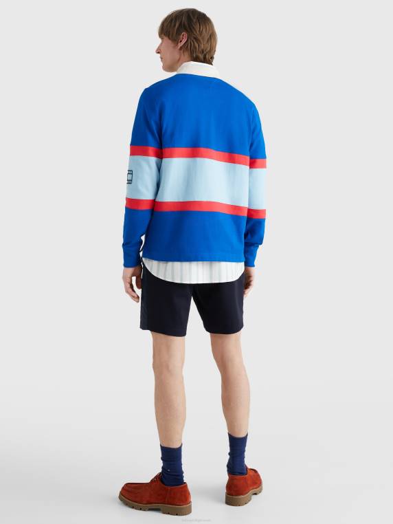 חולצת רוגבי פסים NX201410 אי יווני כחול/רב Tommy Hilfiger