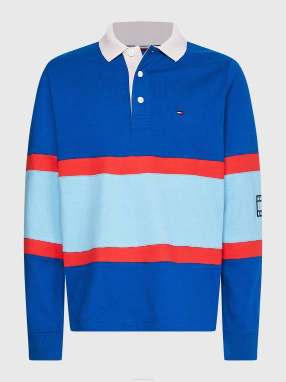 חולצת רוגבי פסים NX201410 אי יווני כחול/רב Tommy Hilfiger