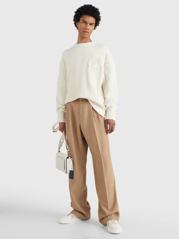 מגשר סרוג בצלעות הכנה NX201411 שֶׁנהָב Tommy Hilfiger