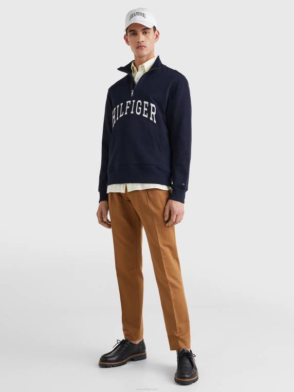 סווטשירט מדומה עם צווארון NX201416 שמיים מדבריים Tommy Hilfiger