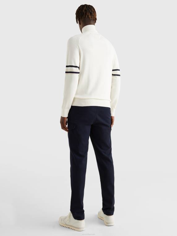 מגשר עם צווארון גולף מדמה פסים NX201428 שֶׁנהָב Tommy Hilfiger