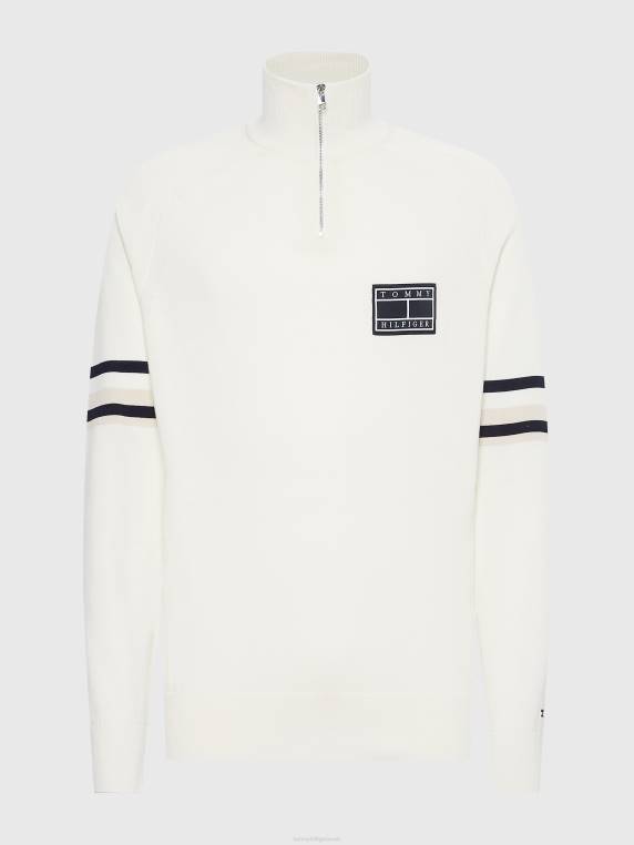 מגשר עם צווארון גולף מדמה פסים NX201428 שֶׁנהָב Tommy Hilfiger