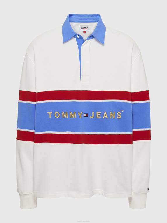 בתוספת חולצת רוגבי פסים NX201437 לבן Tommy Hilfiger