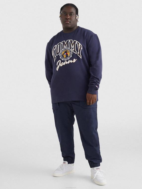 בתוספת ארכיון כותנה אורגנית סווטשירט לאוניברסיטה NX201439 צי הדמדומים Tommy Hilfiger