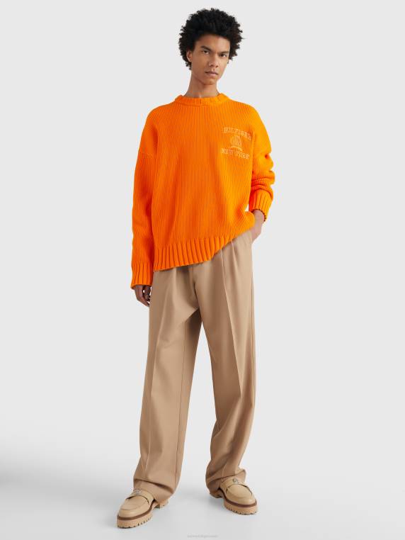 מגשר סרוג בצלעות הכנה NX201444 תפוז הוואי Tommy Hilfiger