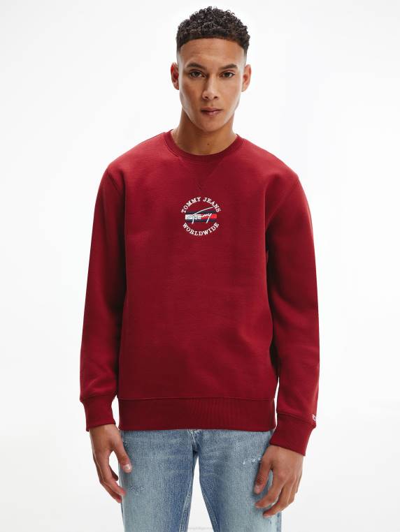 סווטשירט עם צווארון צוואר נצחי NX201449 בינג דובדבן Tommy Hilfiger