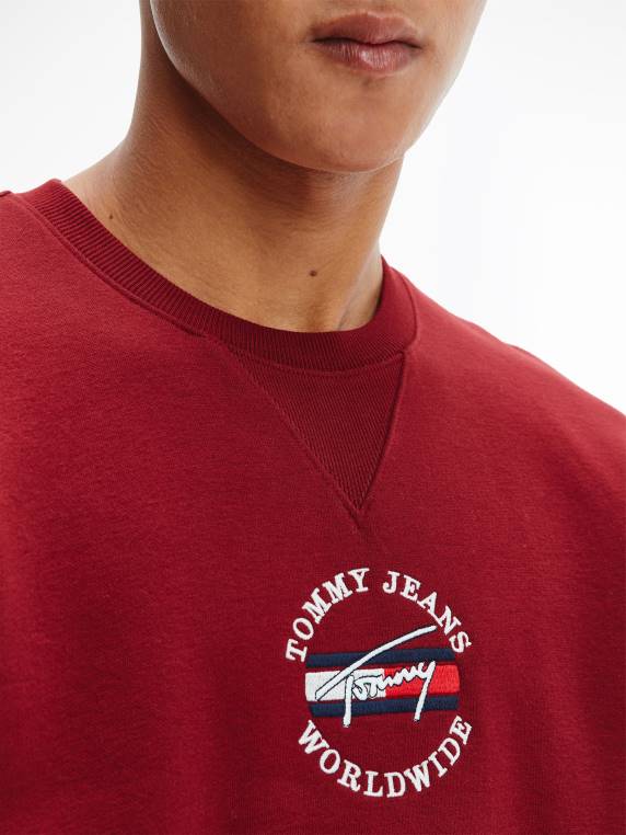 סווטשירט עם צווארון צוואר נצחי NX201449 בינג דובדבן Tommy Hilfiger