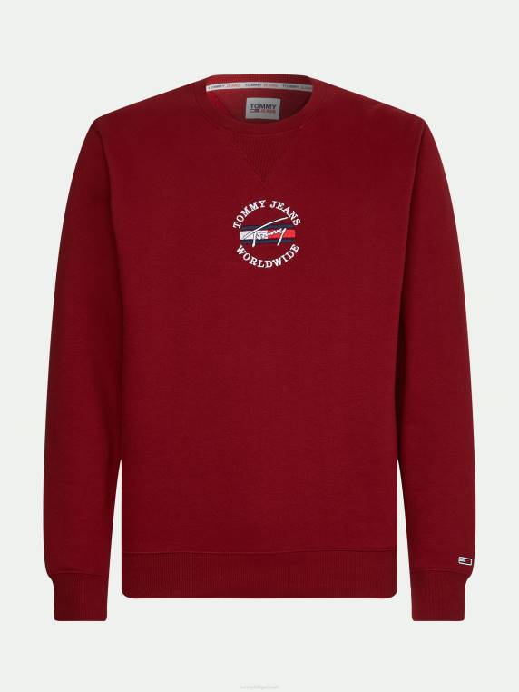 סווטשירט עם צווארון צוואר נצחי NX201449 בינג דובדבן Tommy Hilfiger