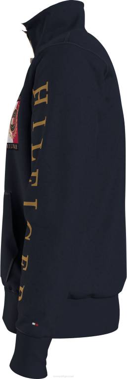 פלוס אייקונים לוגו סווטשירט עם חצי רוכסן NX201451 שמיים מדבריים Tommy Hilfiger