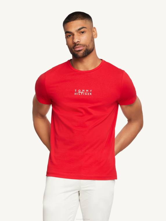 טי לוגו מרובע NX201464 אדום ראשוני Tommy Hilfiger