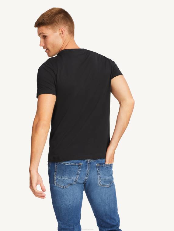 חולצת טריקו לוגו ליבה NX201465 שחור כזפת Tommy Hilfiger