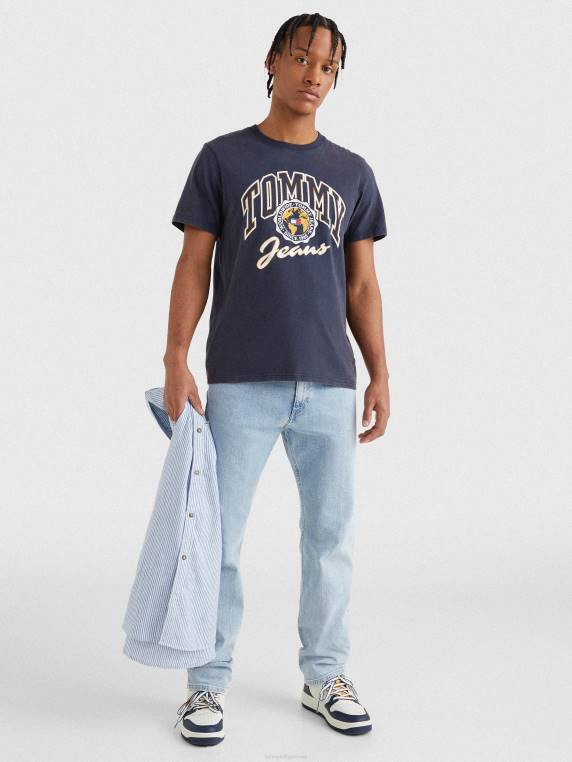 חולצת לוגו של המכללה NX201479 צי הדמדומים Tommy Hilfiger