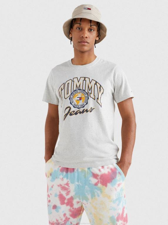 חולצת לוגו של המכללה NX201484 אברש אפור כסוף Tommy Hilfiger