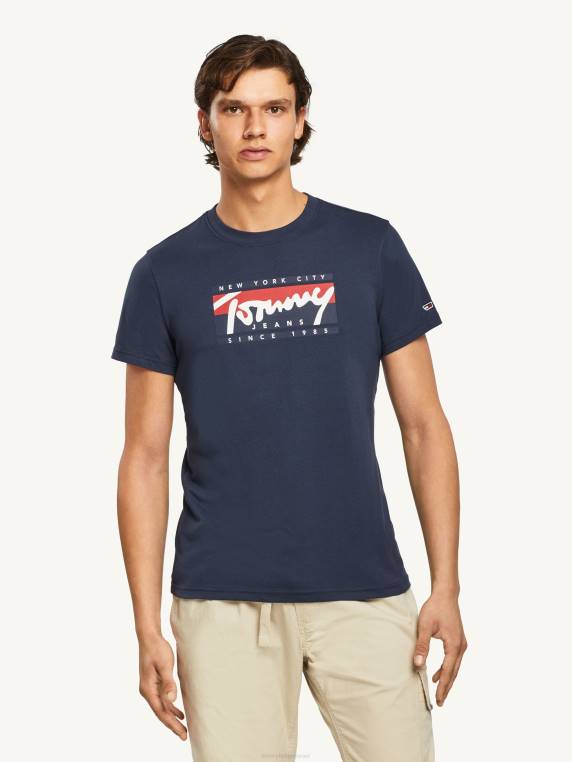 חולצת לוגו חיונית NX201486 צי הדמדומים Tommy Hilfiger