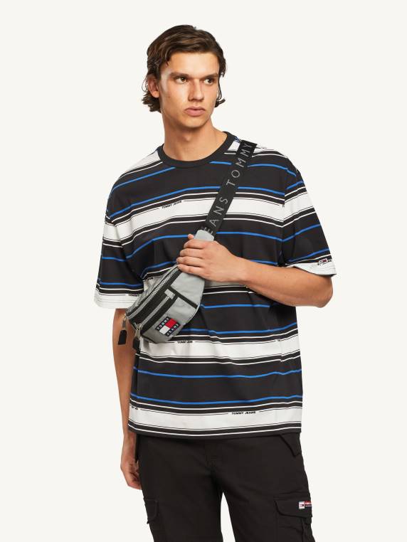 חולצת טריקו מכותנה אורגנית פסים NX201492 פס שחור Tommy Hilfiger