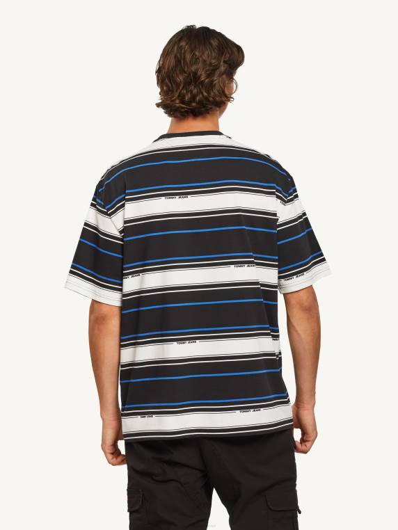 חולצת טריקו מכותנה אורגנית פסים NX201492 פס שחור Tommy Hilfiger
