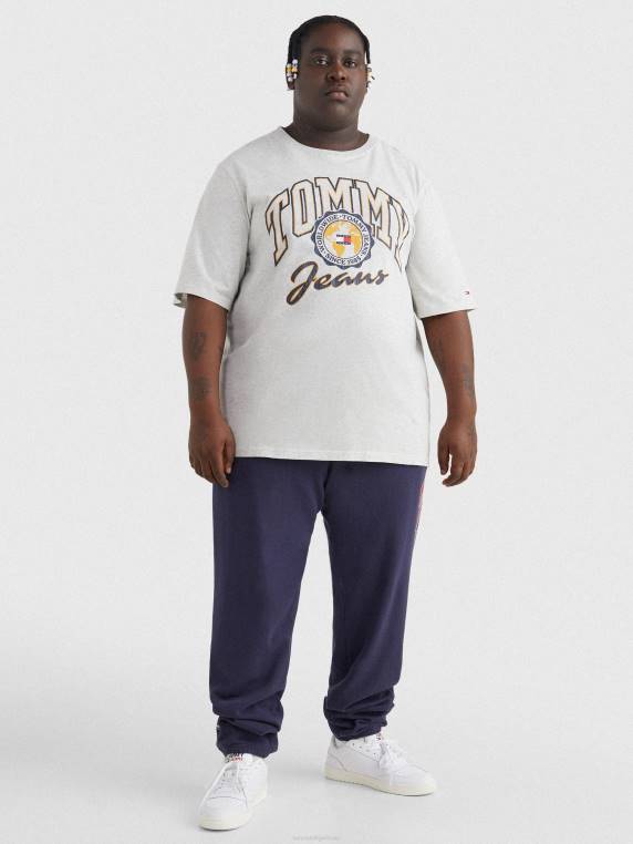 בתוספת חולצת לוגו של המכללה NX201505 אברש אפור כסוף Tommy Hilfiger